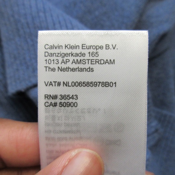 Calvin Klein CK Men Wool Blend Sweater XL Blue Knit Crewneck Pullover Casual 416 - Picture 4 of 11